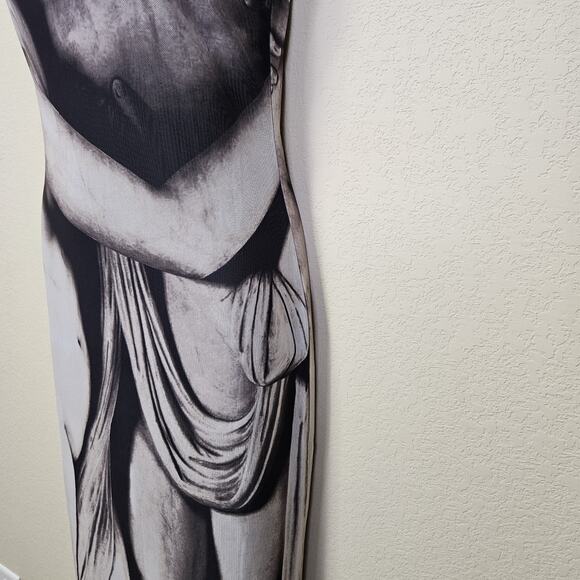 Zara Three Graces Mesh Maxi Dress Sleeveless Mesh Instagram Sheer Party Long S - Picture 8 of 15